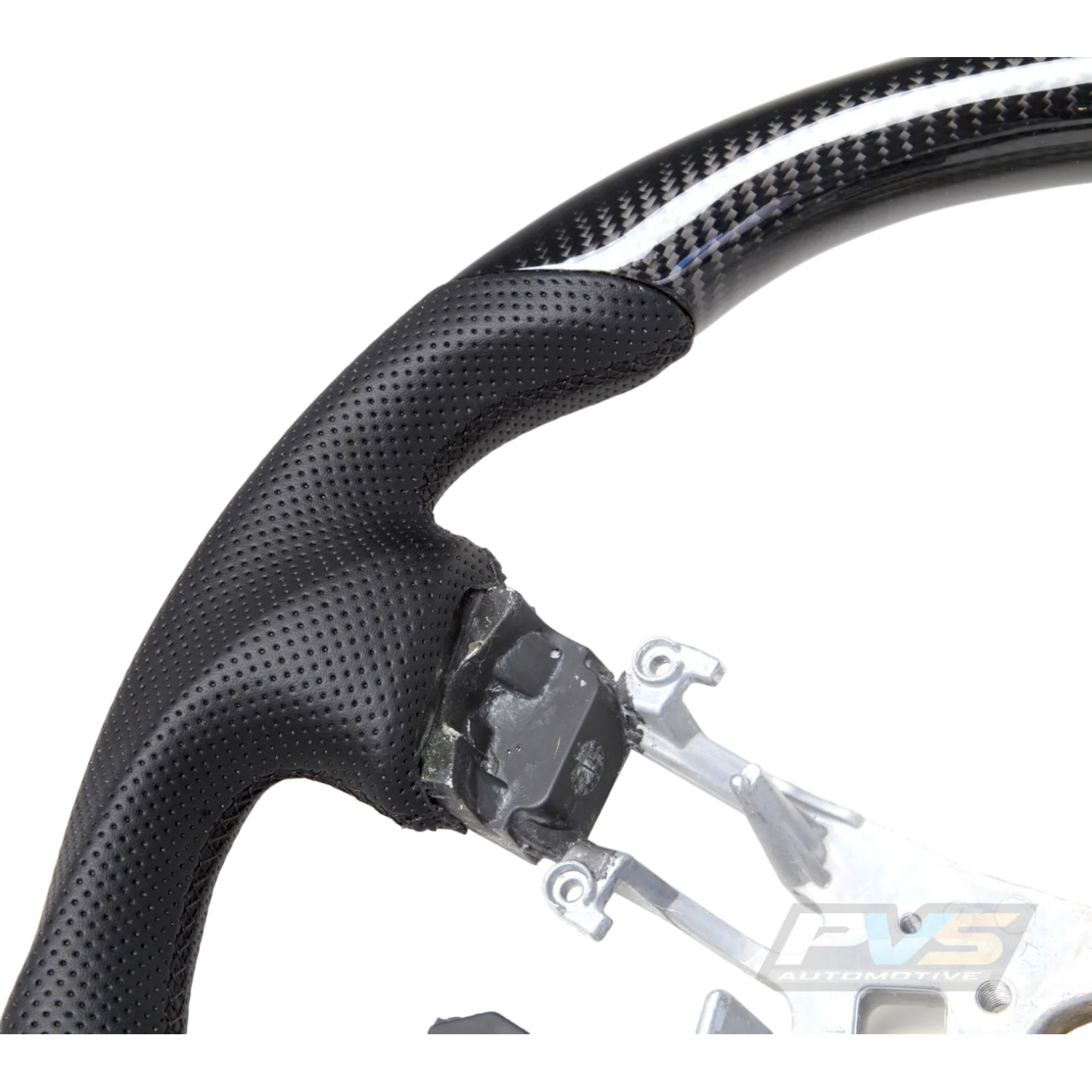 Carbon Black Leather/Perforated Sides Steering Wheel Core to suit Nissan Y62 Patrol QX80 (2018-2026) - Image 3