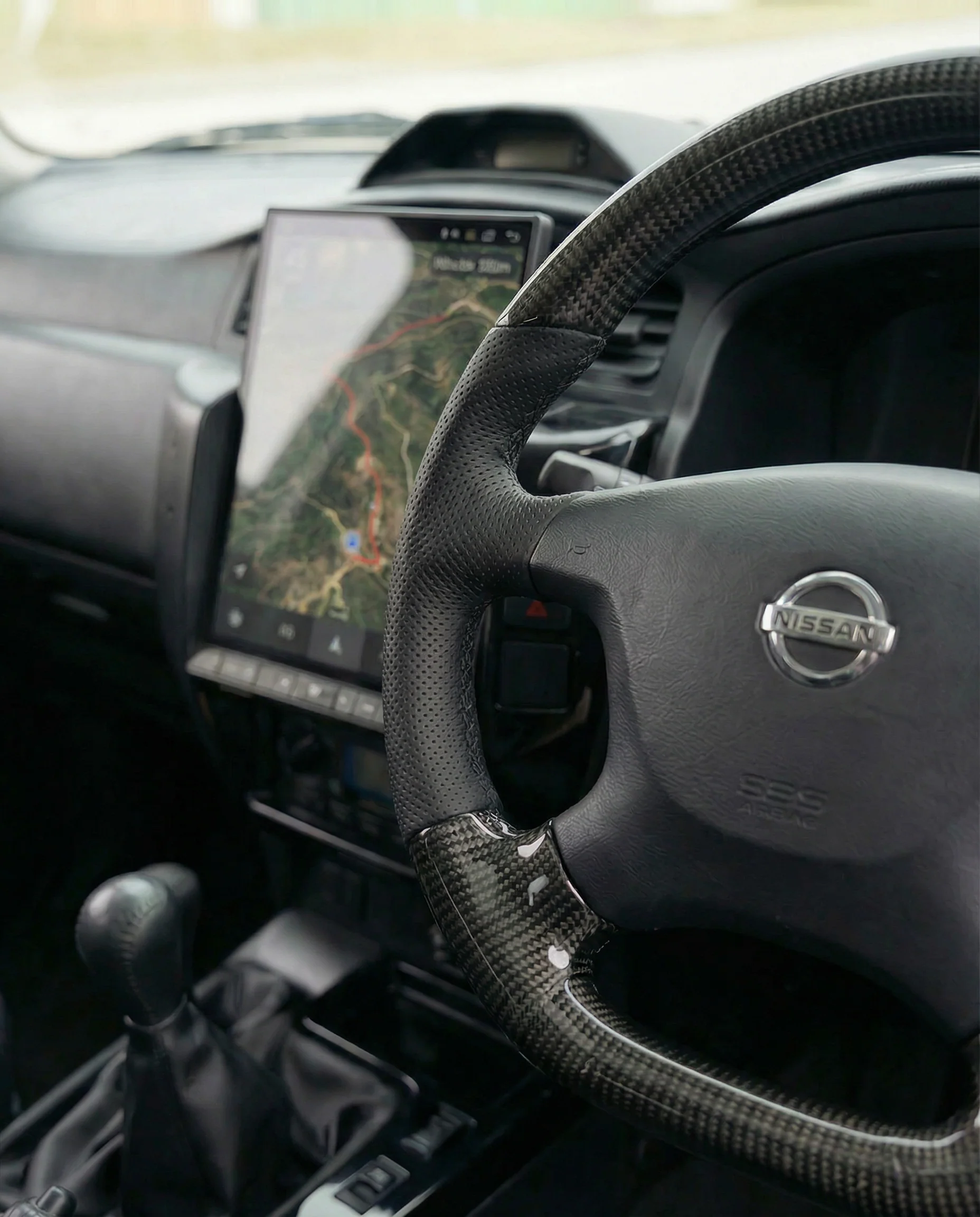 Nissan Y61 GU Patrol Steering Wheel Core - Genuine Carbon Leather - Image 3