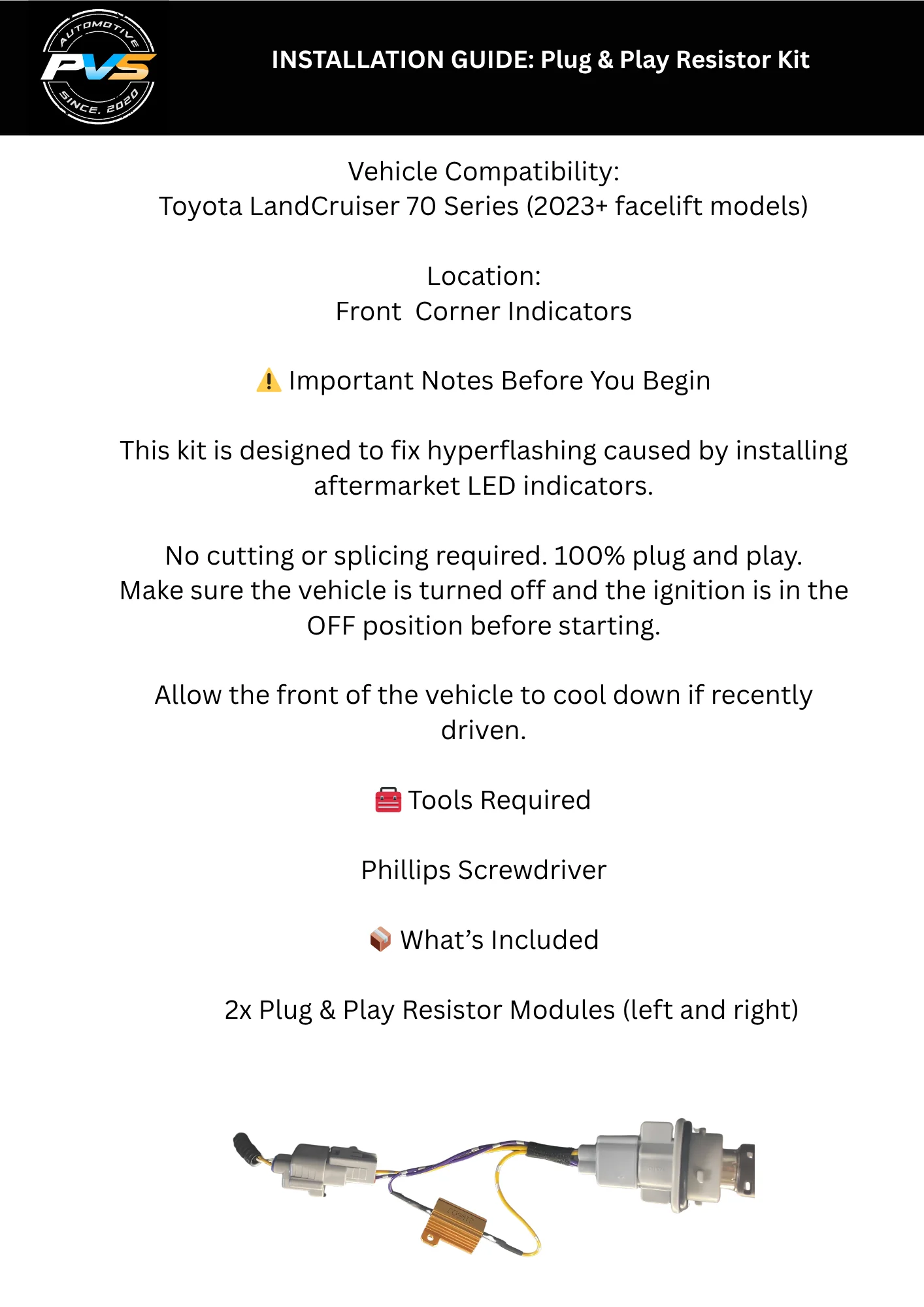 Indicator Resistor Anti Hyper Flash Kit for Toyota LandCruiser 70 Series (2007-2026) - Image 3