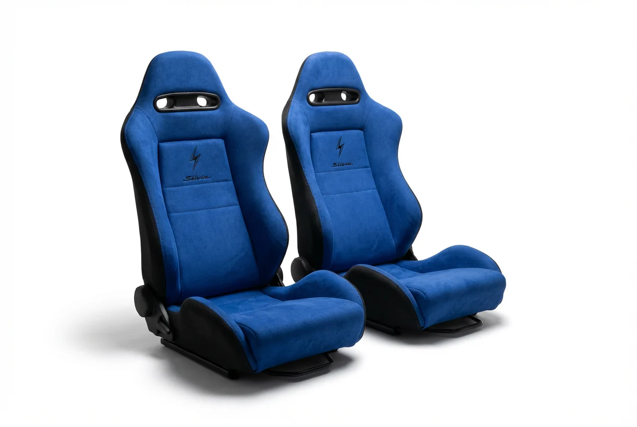 Option B Inspired Alcantara Racing Bucket Seats - Nissan S13 / S14 / S15 (Pair) - Image 2