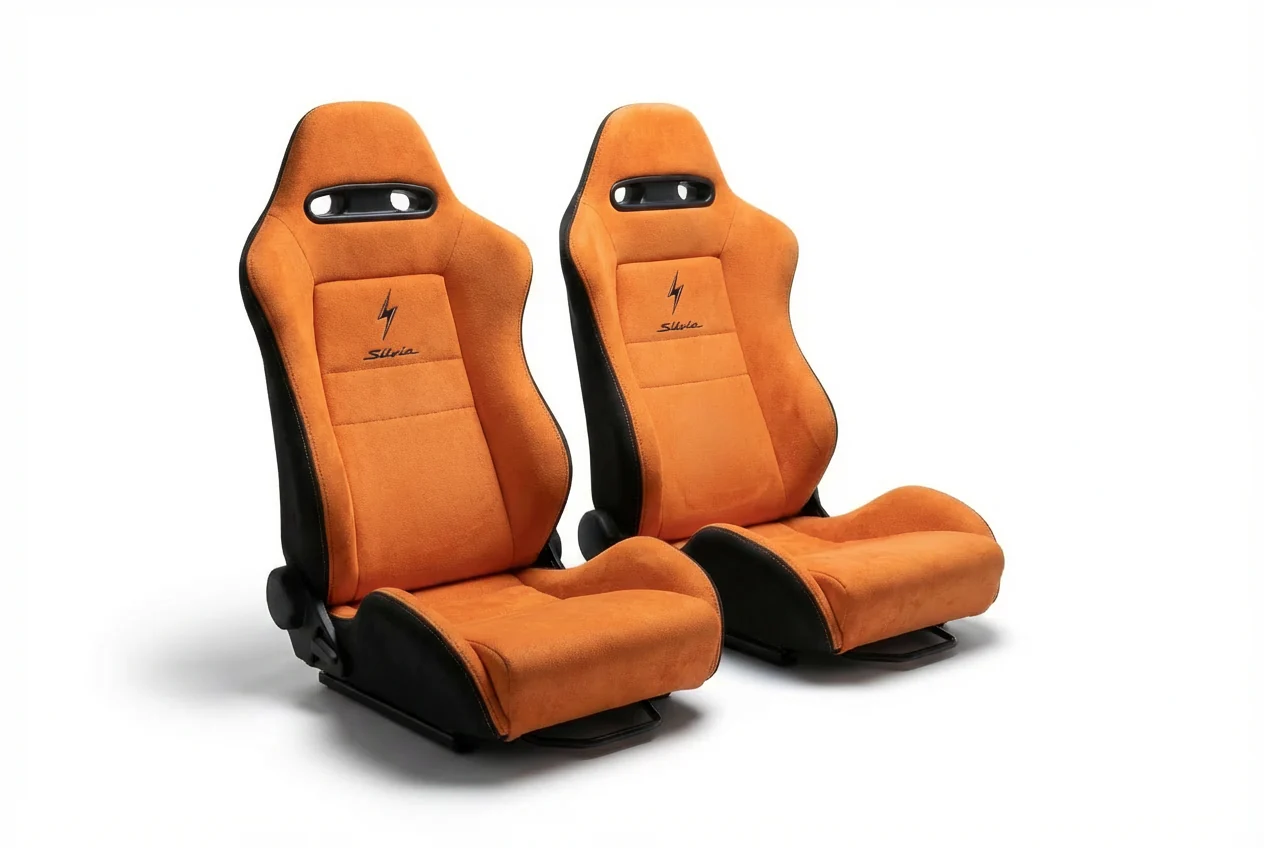 Option B Inspired Alcantara Racing Bucket Seats - Nissan S13 / S14 / S15 (Pair) - Image 3