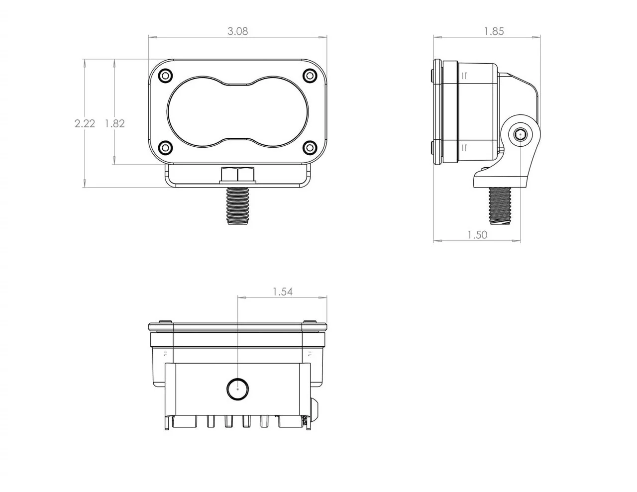 S2 Pro Black Flush Mount LED Auxiliary Light Pod - Universal - Image 7