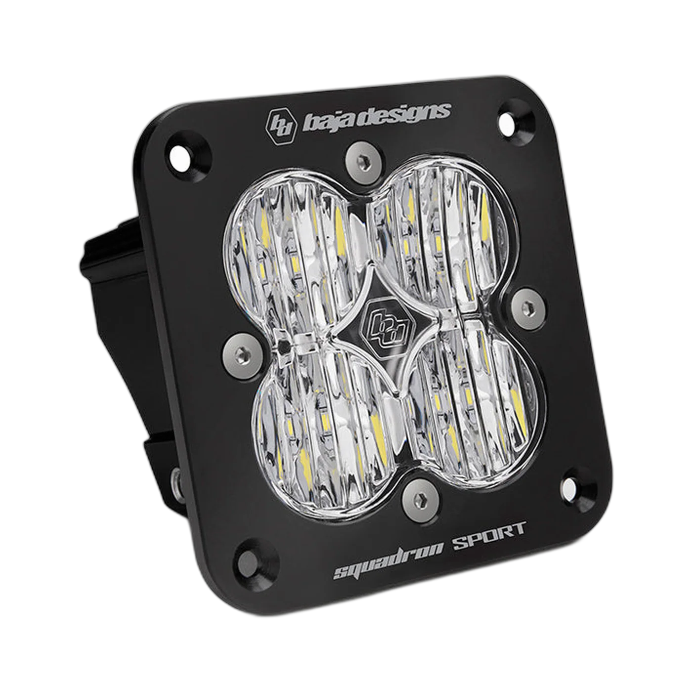 Squadron Sport Black Flush Mount LED Auxiliary Light Pod Clear Wide/Corner