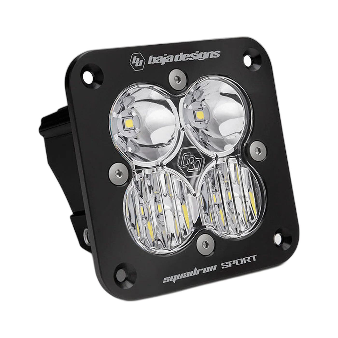 Squadron Sport Black Flush Mount LED Auxiliary Light Pod, Driving/Combo Clear