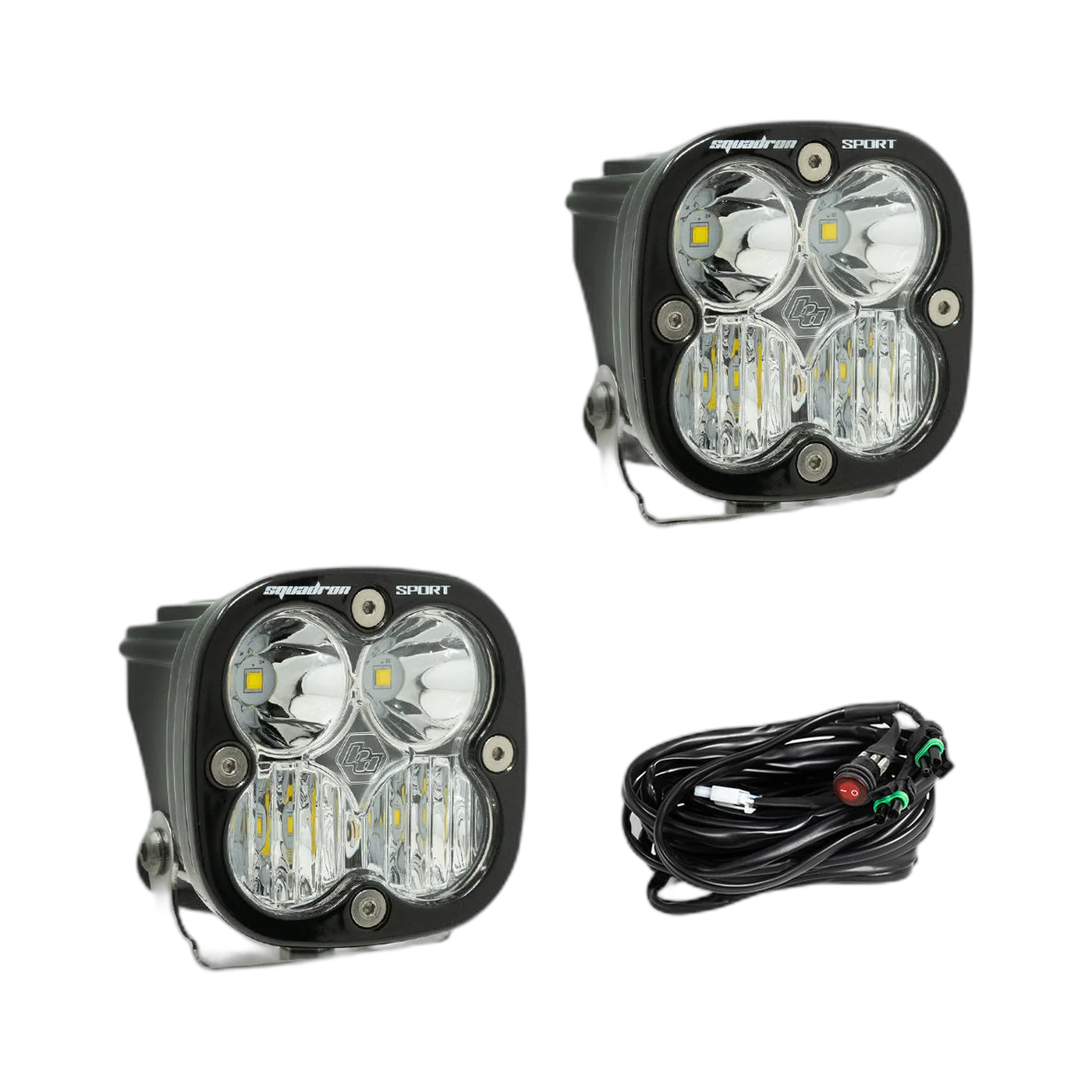 Squadron Sport Black LED Auxiliary Light Pod Pair - Driving/Combo Clear