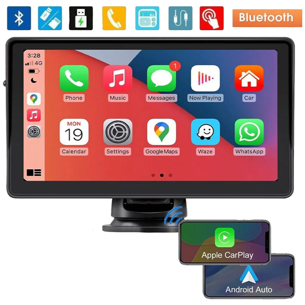 Wireless Apple CarPlay and Android Auto Car Stereo, 7'' IPS Touchscreen Multimedia Player & Bluetooth 5.0 Audio Hands Free Calling, Mirror Link/GPS/Siri/Google/Waze/GPS - Image 3